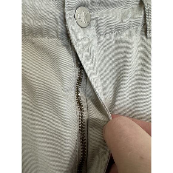 Calvin Klein Jeans Womens Pants Beige Khaki Cotton Side Pockets Size 14 - Picture 4 of 9